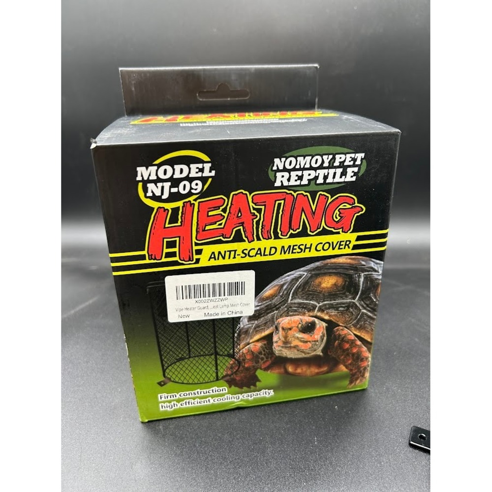 Nomoy Pet Reptile Anti-Scald Mesh Cover NJ-09 Round Heat Lamp Guard Black Metal
